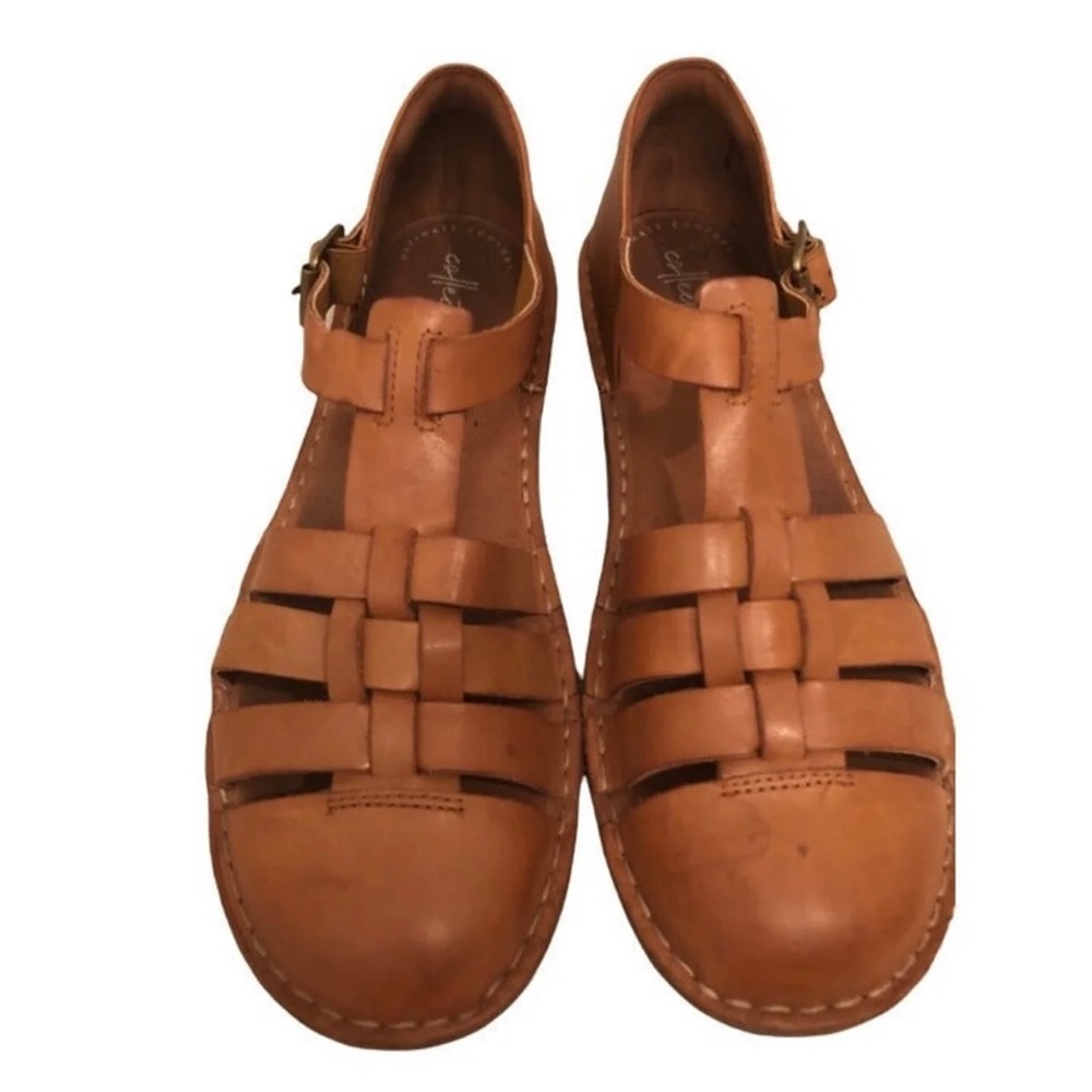 Clarks Blake Moss Fisherman Sandals - 9 wide Tan